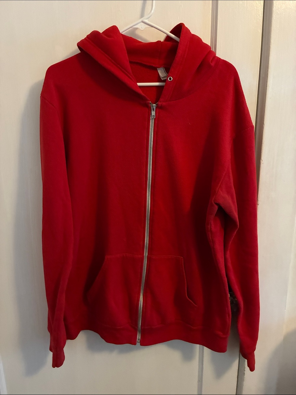 Red american apparel Full-Zip Hooded Sweatshirt